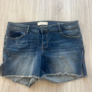 Slink Side Vent Cutoff Denim Shorts